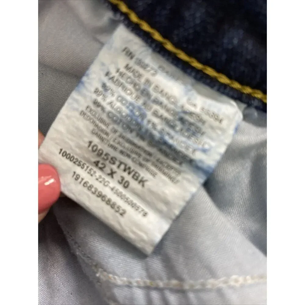 Wrangler Jeans Mens 40 x 29 Blue Dark‎ Wash Denim Straight Fit Casual